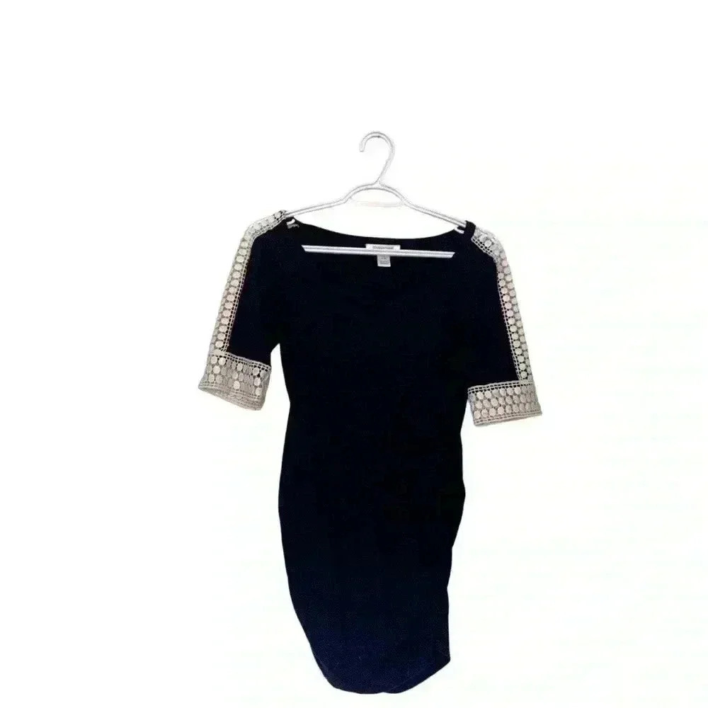 Motherhood maternity top with lace cutouts